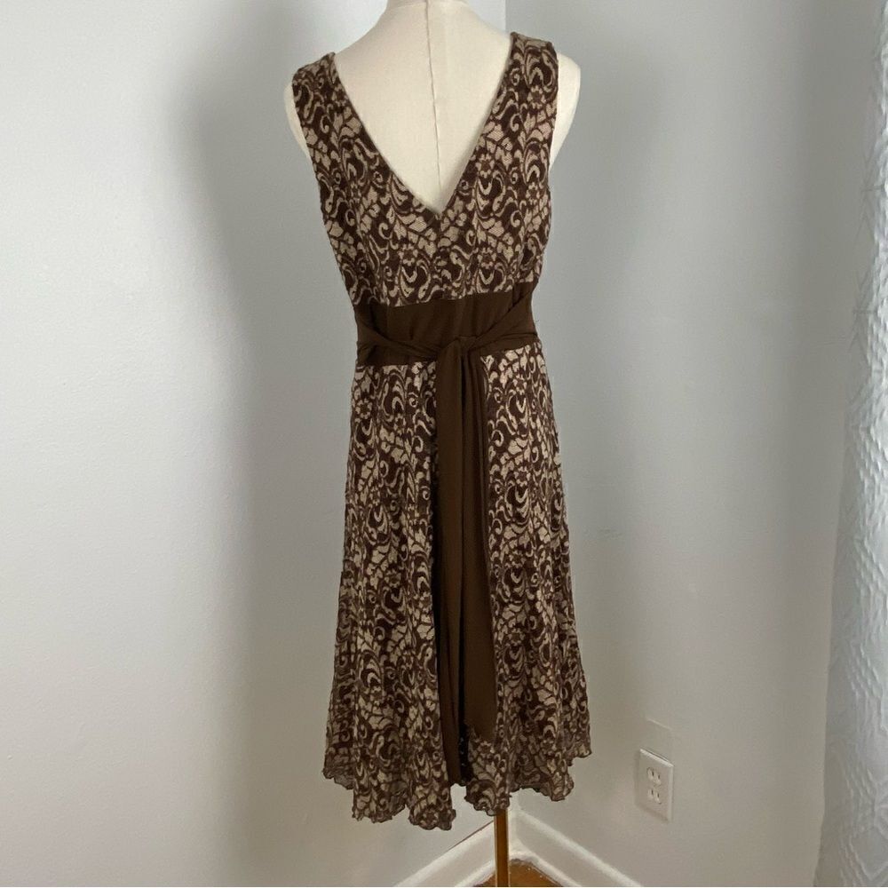 Vtg Studio Y Lace‎ Dress Brown Whimsigoth Romantic Grunge Sleeveless Women L - Picture 2 of 13
